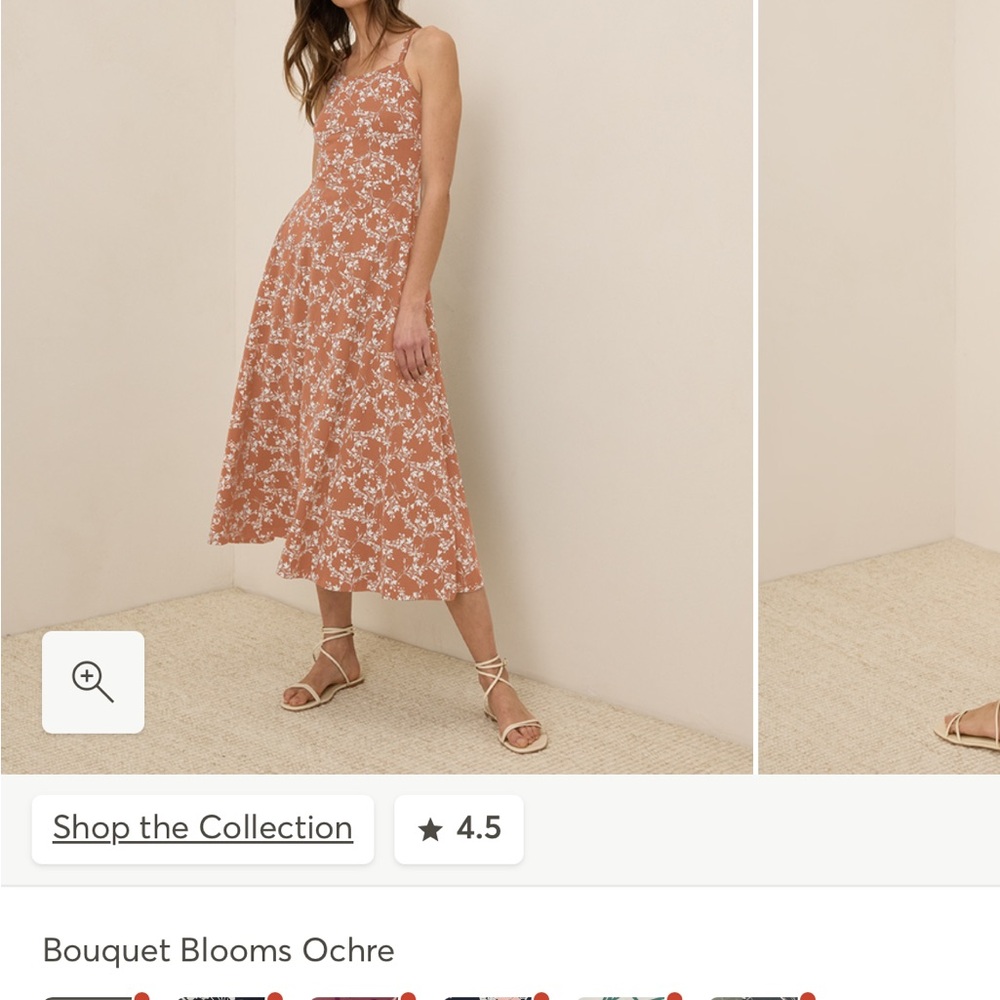 Pact Pink and Orange Pleated Sundress